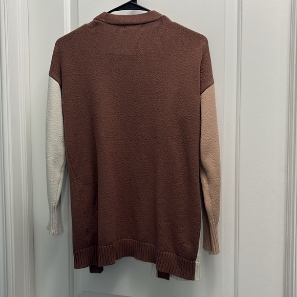 MINE Color Block Long Sleeve Sweater Cardigan Size Small - Picture 9 of 9